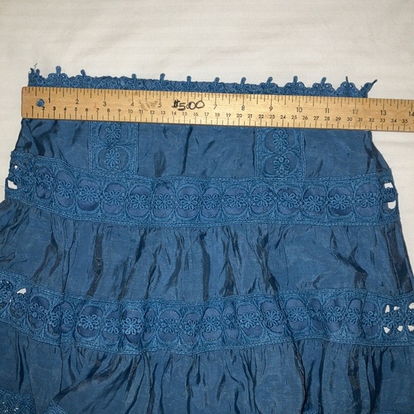 NWT Elan XS Blue Mini Skirt Tiered Ruffled Casual - Picture 8 of 11